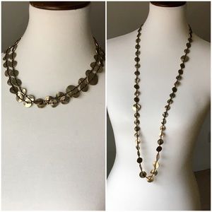 Bronzed Plated Round Golden Brassy Corded Necklace